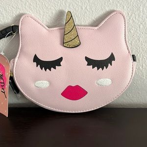 BETSEY JOHNSON PINK UNICORN COIN PURSE WRISTLET
